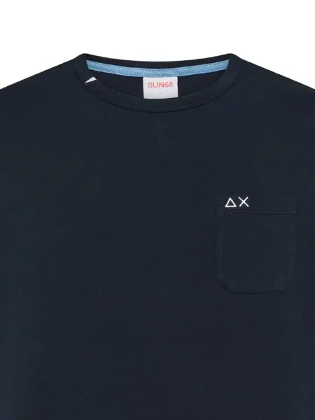 Tricou Sun68 cu broderie albastru