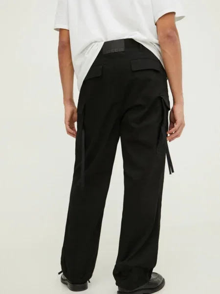 MSGM pantaloni barbati cu fason cargo negru
