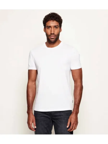 BOSS BLACK Tricou Tessler | Slim Fit | mercerizat alb