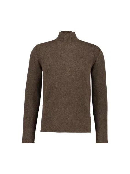 Sweter z golfem Roberto Collina brązowy