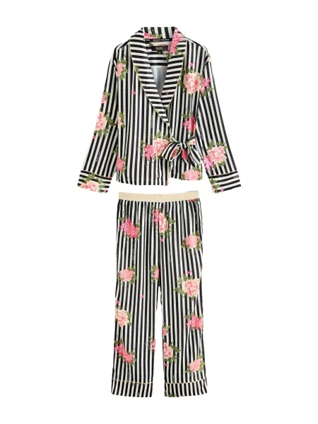 Rockett St George Pijama verde / roz deschis / negru alb