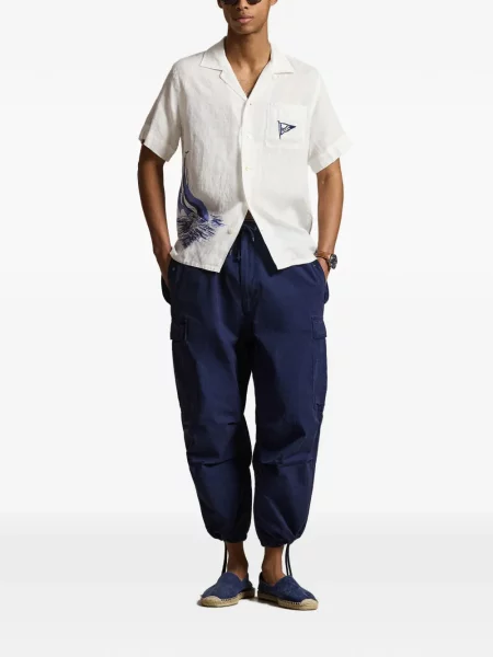 Șosete Polo Ralph Lauren cu model herringbone cu broderie plasă albastru