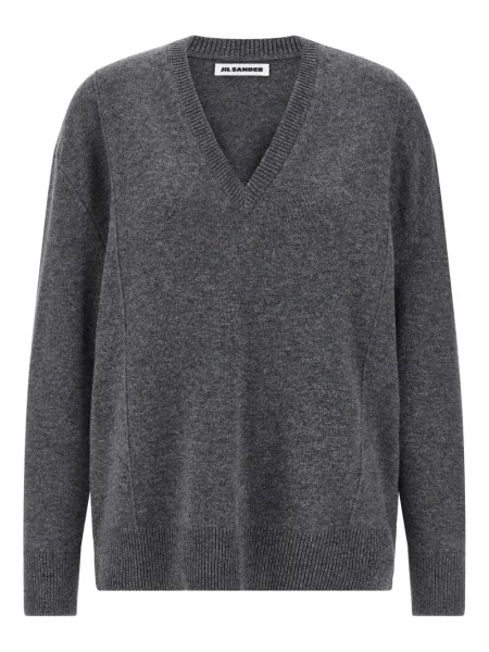 Pulover Jil Sander cu decolteu în V gri