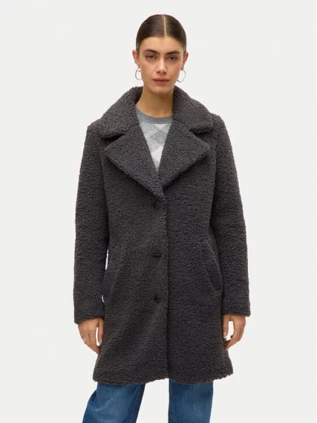 Vero Moda Изкуствен кожух Kylie Teddy сив
