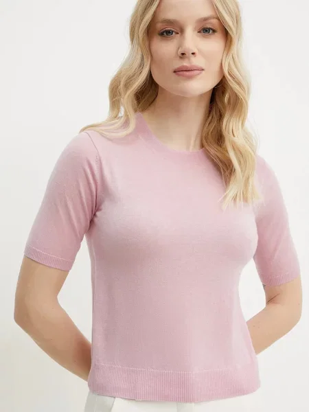Gyapjú szvetter Weekend Max Mara rózsaszín