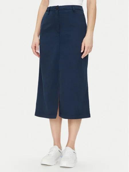 Tommy Hilfiger Midi szoknya Co Blend Midi Skirt Sötétkék