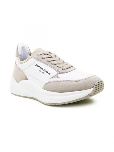 Emporio Armani De piele sneakers alb