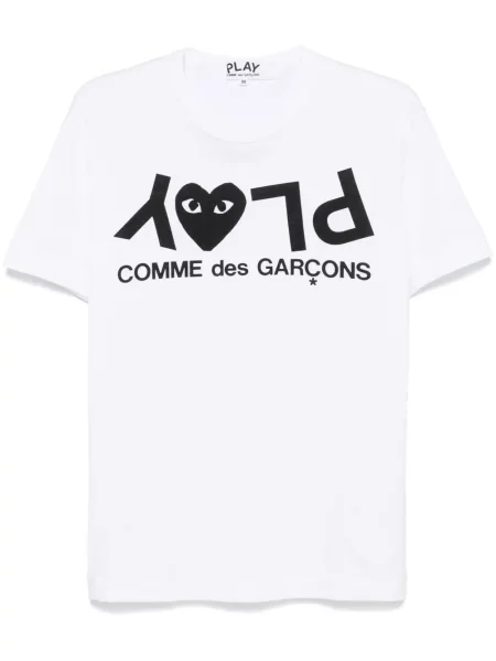 Tricou Comme Des Garcons Play cu imagine alb