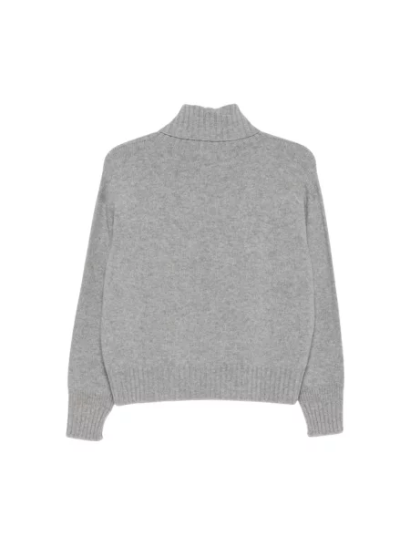 Lniany sweter z golfem Vanisé szary