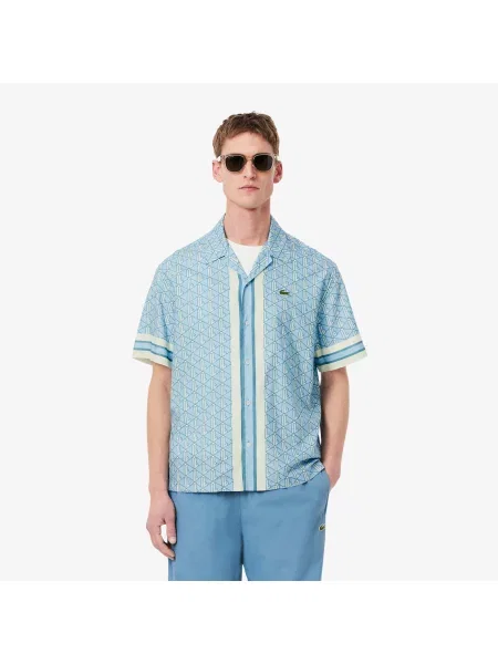 Lacoste сорочка чоловіча Monogram блакитна