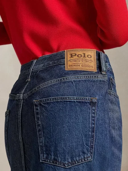 Джинсова спідниця Polo Ralph Lauren midi пряма синій