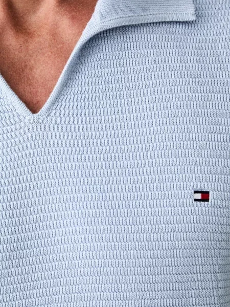 Tommy Hilfiger тениска с яка мъжка от синьо