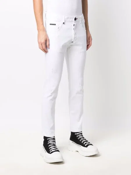 Skinny skinny džíny Philipp Plein bílé
