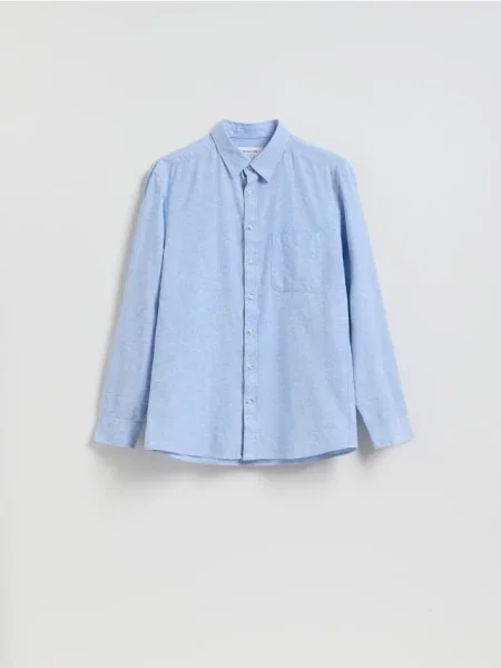 Reserved Cămașă regular cu conținut ridicat de in albastru-pal albastru