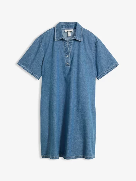 Sukienka jeansowa oversize z bawełny organicznej niebieska