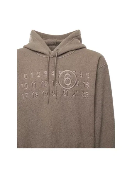 Bluza polarowa Mm6 Maison Margiela polarowa z logo brązowa