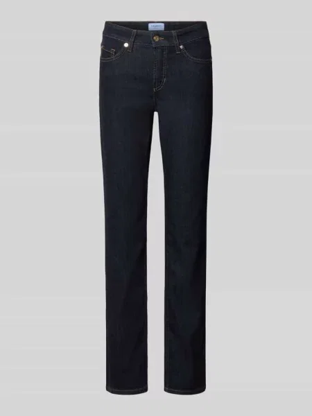 Jeansy o kroju slim fit z mieszanki bawełny model PIPER LONG' Cambio granatowe