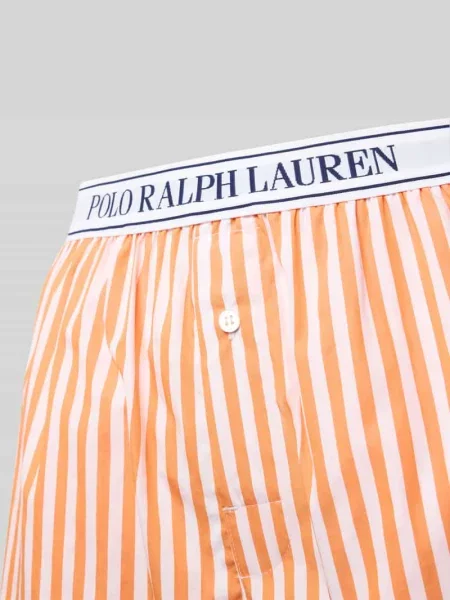 Szorty od piżamy o kroju relaxed fit z elastycznym pasem z logo Polo Ralph Lauren pomarańczowe