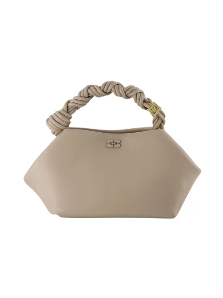 Torebka crossbody Ganni z klapami beżowa