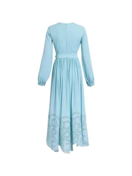 Rochie midi Elie Saab de mătase albastru