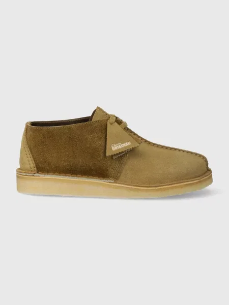 Σουέτ κλειστά παπούτσια Clarks Originals Desert Trek πράσινο