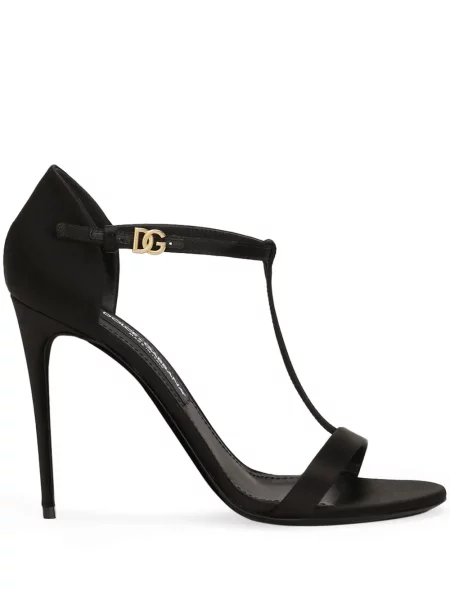 Sandale Dolce & Gabbana din satin negru