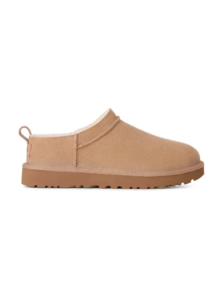 Semišové papuče UGG Classic Micro béžová