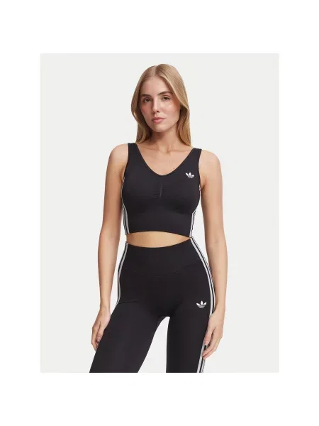 Adidas Sportinė liemenėlė Essentials 3 Stripes Seamless Bralette juoda