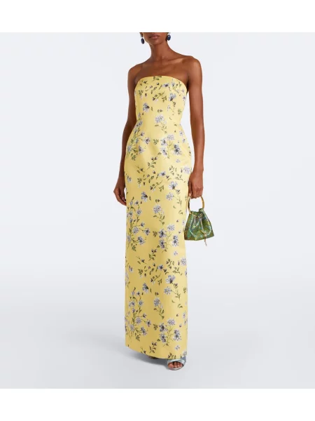 Rochie Emilia Wickstead cu model floral galben