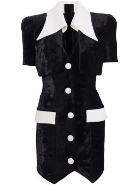 Rochie mini Balmain scurtă de costum negru