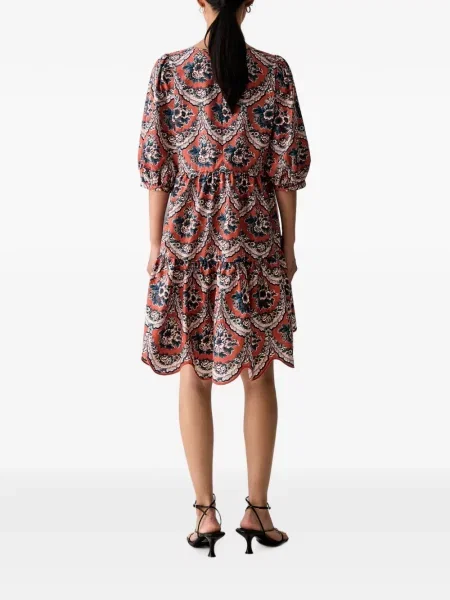 Rochie mini Farm Rio cu model floral cu imagine portocaliu