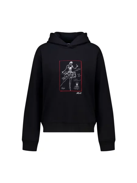 Bluza z kapturem Karl Lagerfeld z kapturem czarna