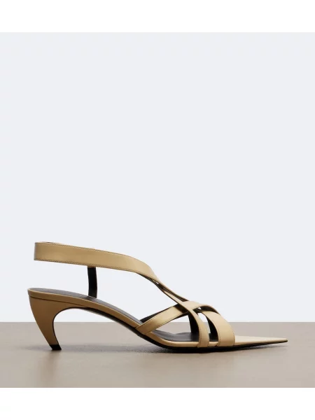 Sandale Khaite din piele slingback bej