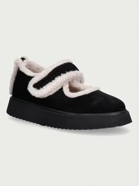 Inuikii balerini din piele întoarsă Shearling M.J. negru