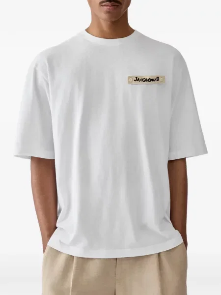 Tricou Jacquemus cu autograf alb