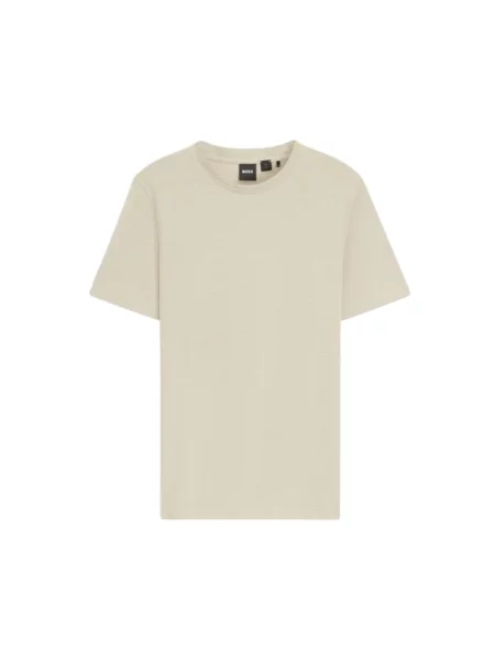 T-shirt o kroju regular fit z mieszanki bawełny Model TIBURT Boss beżowa