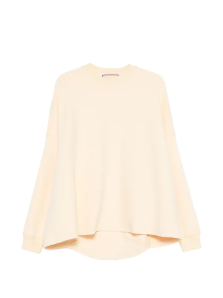 Hanorac crewneck Plan C cu decolteu rotund galben