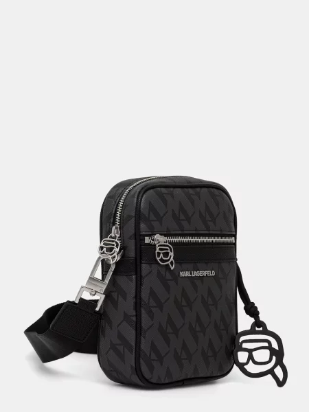 Karl Lagerfeld Torba za čez ramo K/IKON bazaltno siva črna