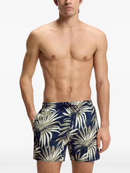 Slip de baie Boss cu imagine verde