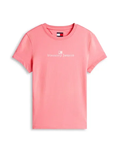 Tommy Jeans Tričko ESS pitaya / biela ružová
