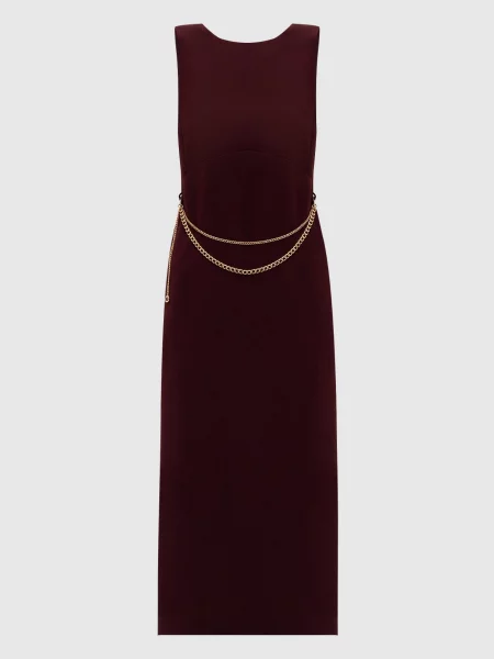 Сукня міді з ланцюжком Twinset бордова