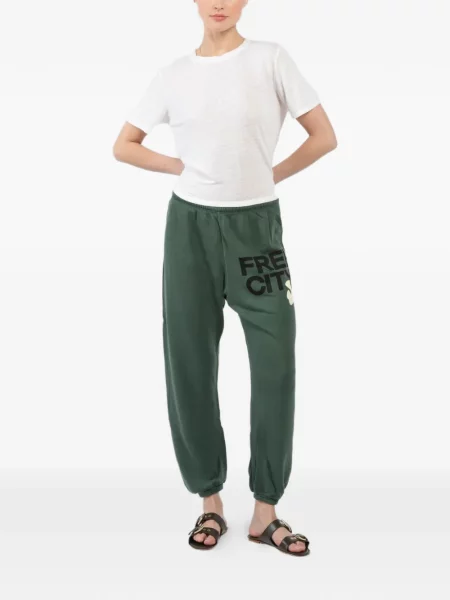 Pantaloni Freecity cu imagine verde