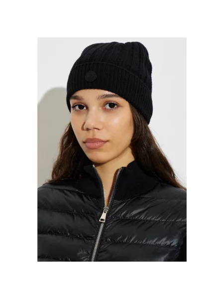 Czapka Moncler wełniana czarna