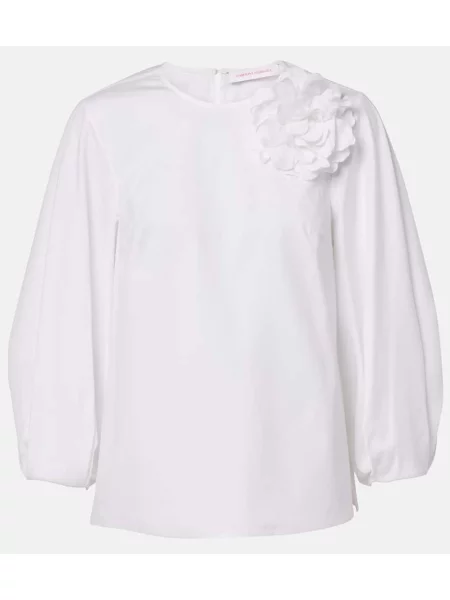 Bluză Carolina Herrera cu model floral alb