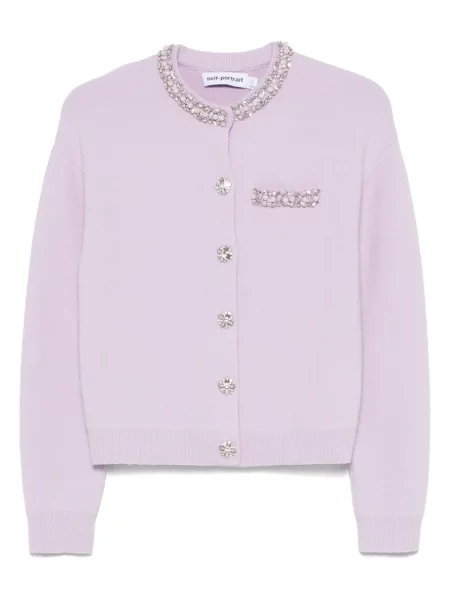 Cardigan Self-portrait de cristal violet