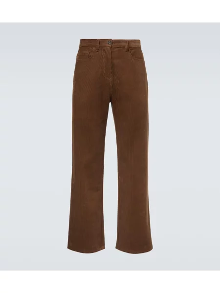 Pantaloni Miu Miu de catifea cord maro