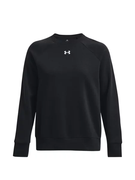 Pulover Under Armour din fleece cu decolteu rotund negru