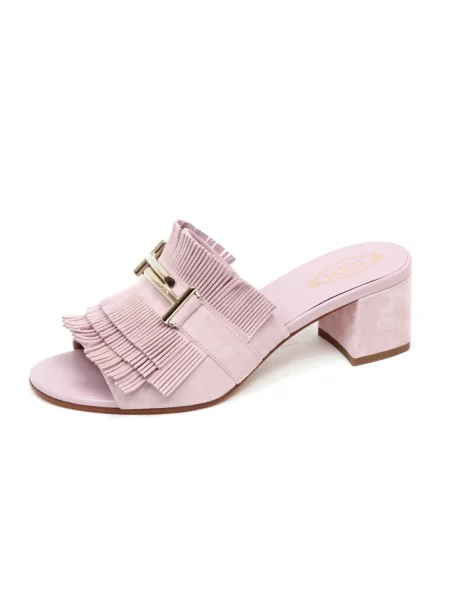 Lekkie klapki Tod's zamszowe różowe