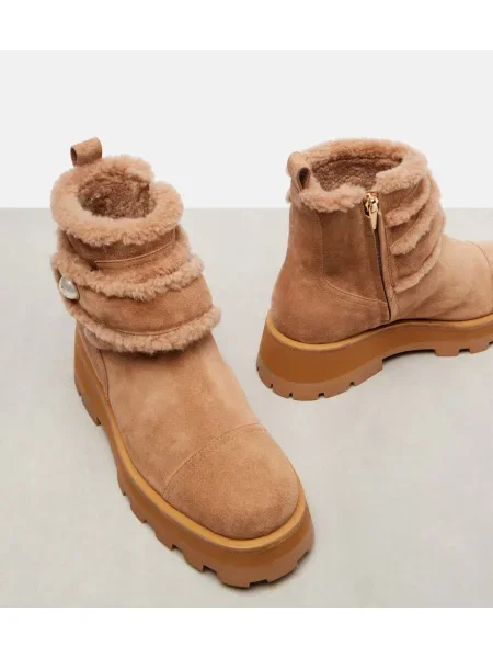 Čevlji do gležnjev Jimmy Choo iz semiša rjava
