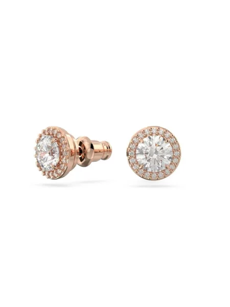 Swarovski Akcesoria Kobieta Różowy ONE SIZE Kryształowe Kolczyki Sztyfty Eleganckie Różowe Złoto białe
